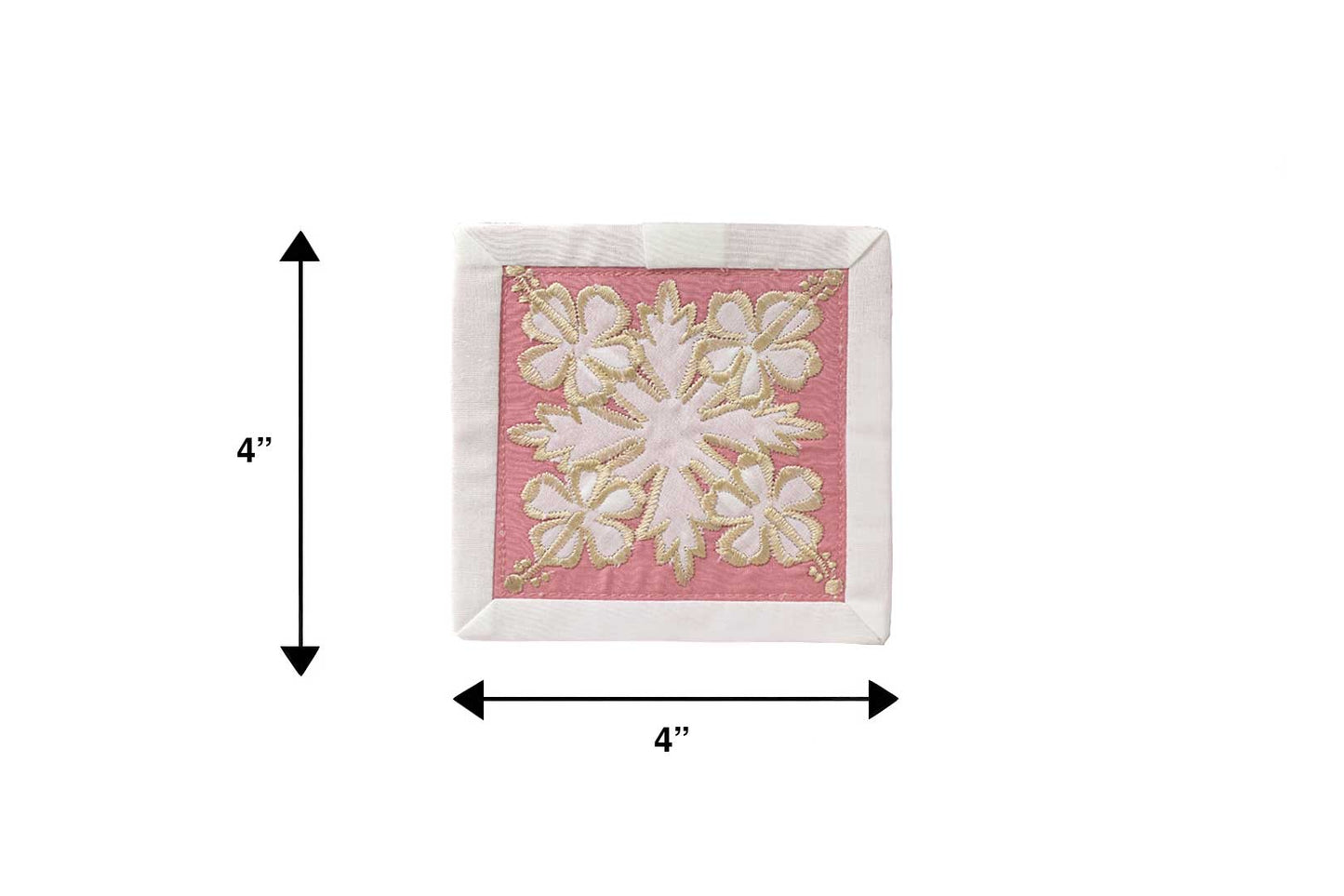Quilted Bundle Coaster - White/Pink