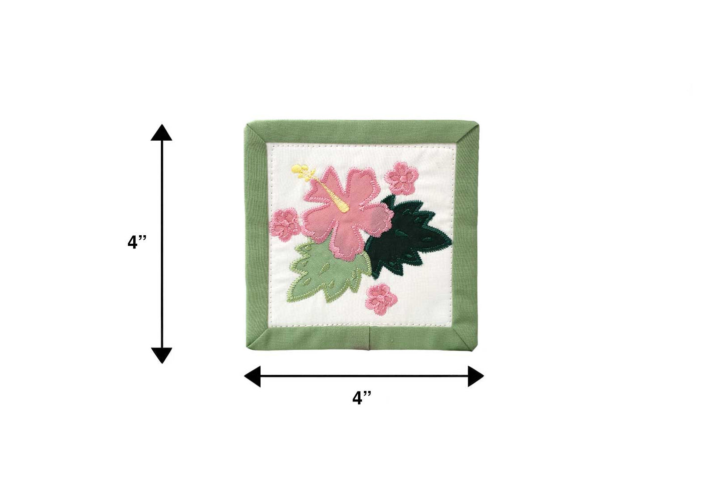 Quilted Bundle Coaster - Green/Pink