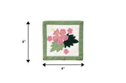 Quilted Bundle Coaster - Green/Pink