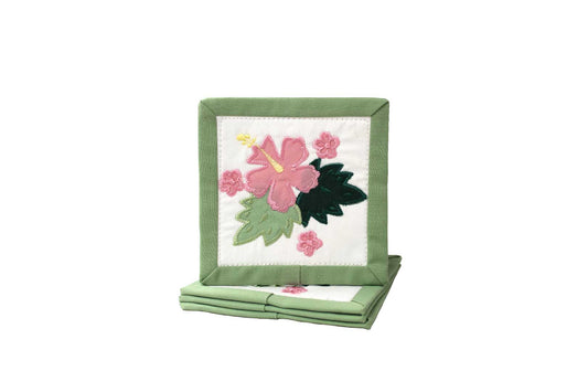 Quilted Bundle Coaster - Green/Pink