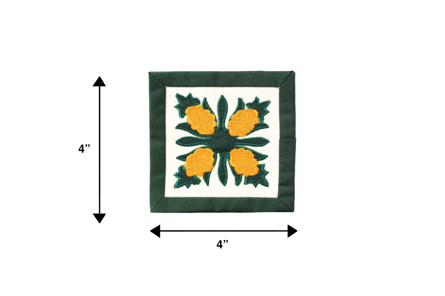 Quilted Bundle Coaster - Hunter/Yellow