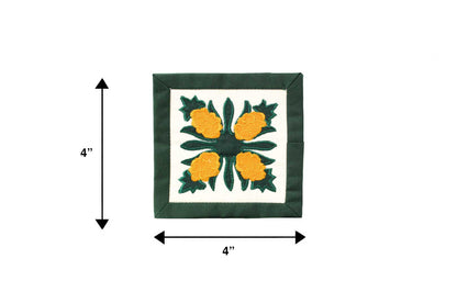 Quilted Bundle Coaster - Hunter/Yellow