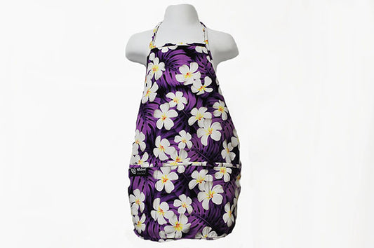 Kids Apron - Modern Plumeria Purple