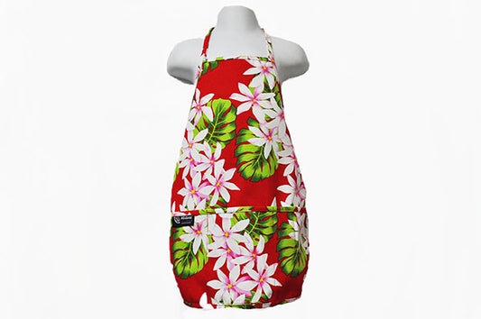 Kids Apron - Tiare Lei Red