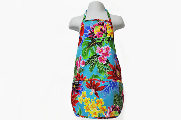 Kids Apron - Hawaiian Garden Blue