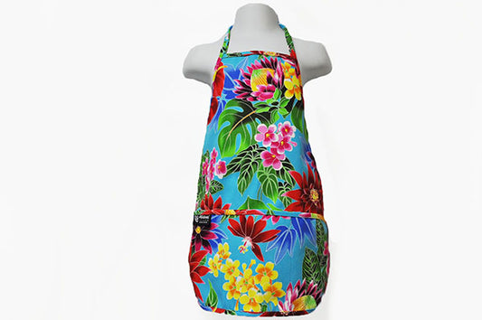 Kids Apron - Hawaiian Garden Blue