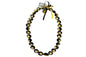 Flower Kukui Nuts Lei- Black/Yellow