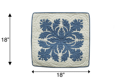 Quilted Pillow Cases - Cream Blue