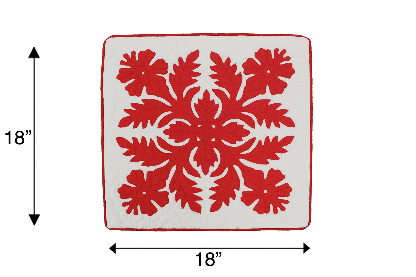Quilted Pillow Cases - Cream/Red