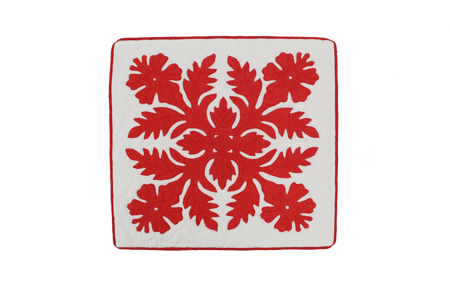 Quilted Pillow Cases - Cream/Red