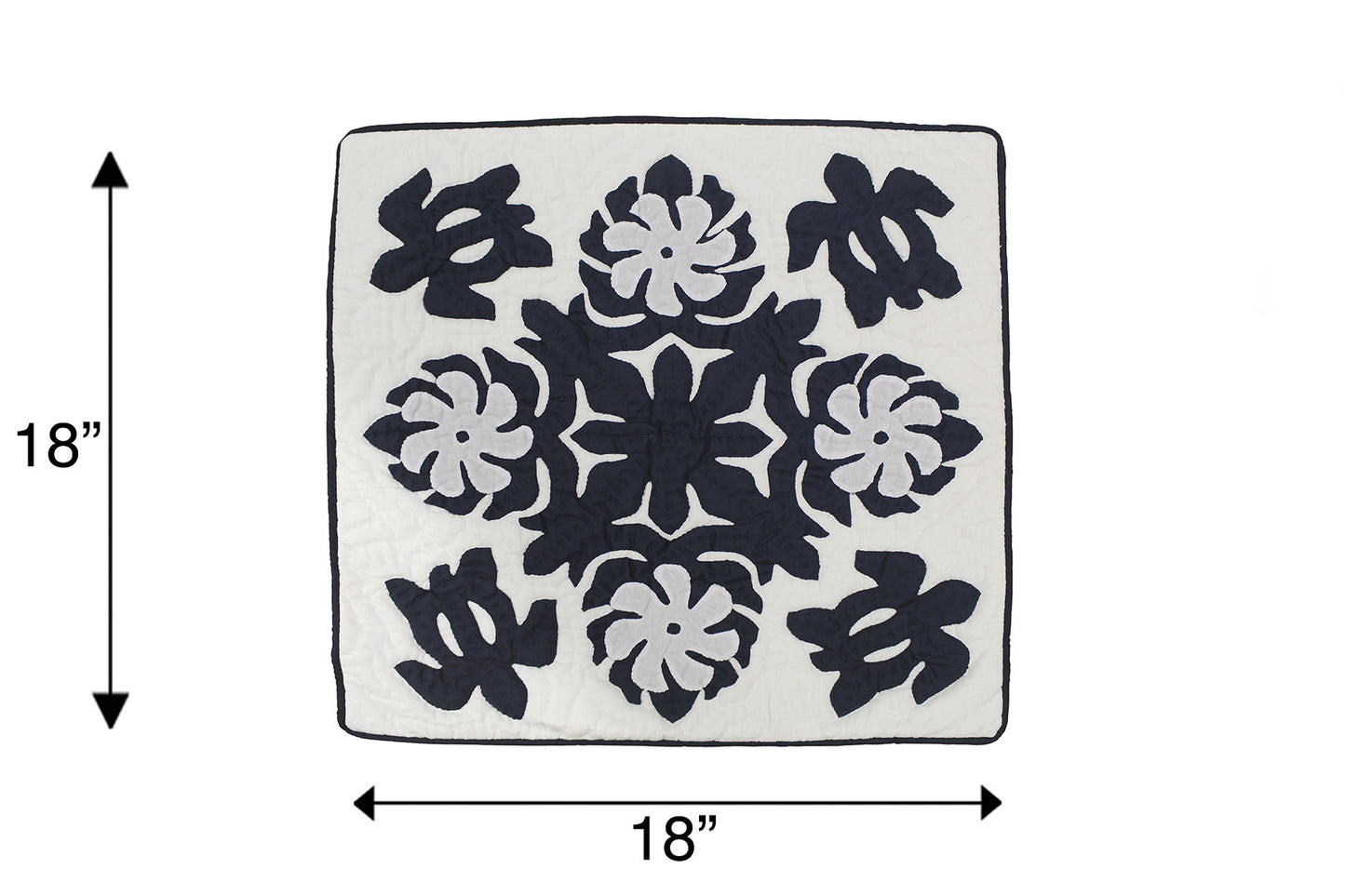 Quilted Pillow Cases - Cream/Navy
