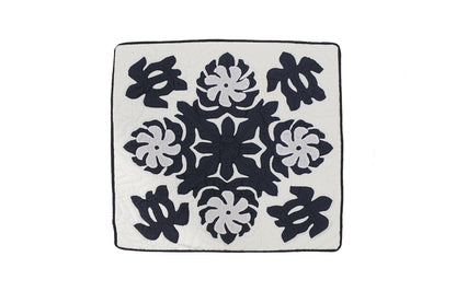 Quilted Pillow Cases - Cream/Navy