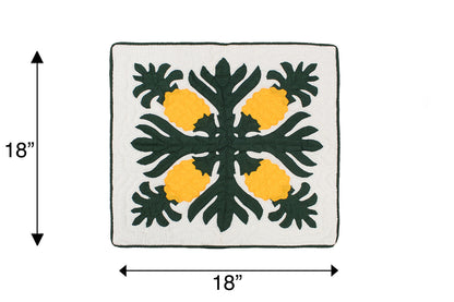 Quilted Pillow Cases - Cream/Hunter