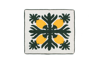 Quilted Pillow Cases - Cream/Hunter