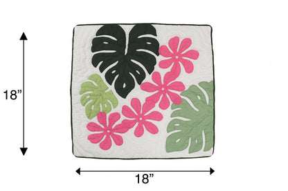 Quilted Pillow Cases - Cream/Fuchsia