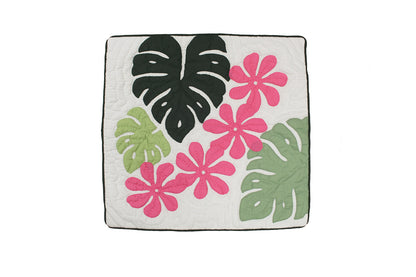 Quilted Pillow Cases - Cream/Fuchsia