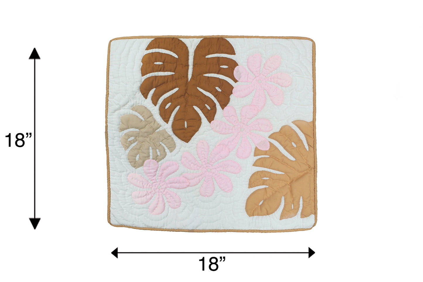 Quilted Pillow Cases - Cream/Pink
