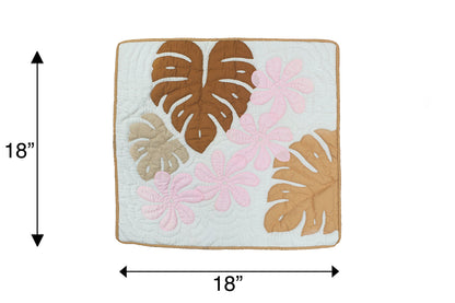 Quilted Pillow Cases - Cream/Pink