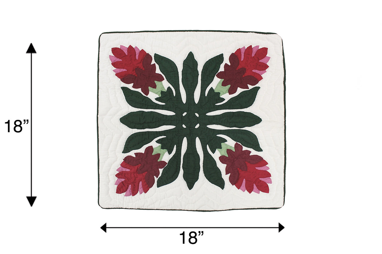 Quilted Pillow Cases - Cream/Hunter