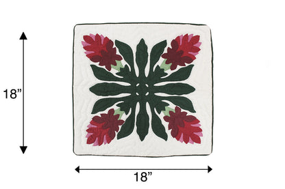 Quilted Pillow Cases - Cream/Hunter