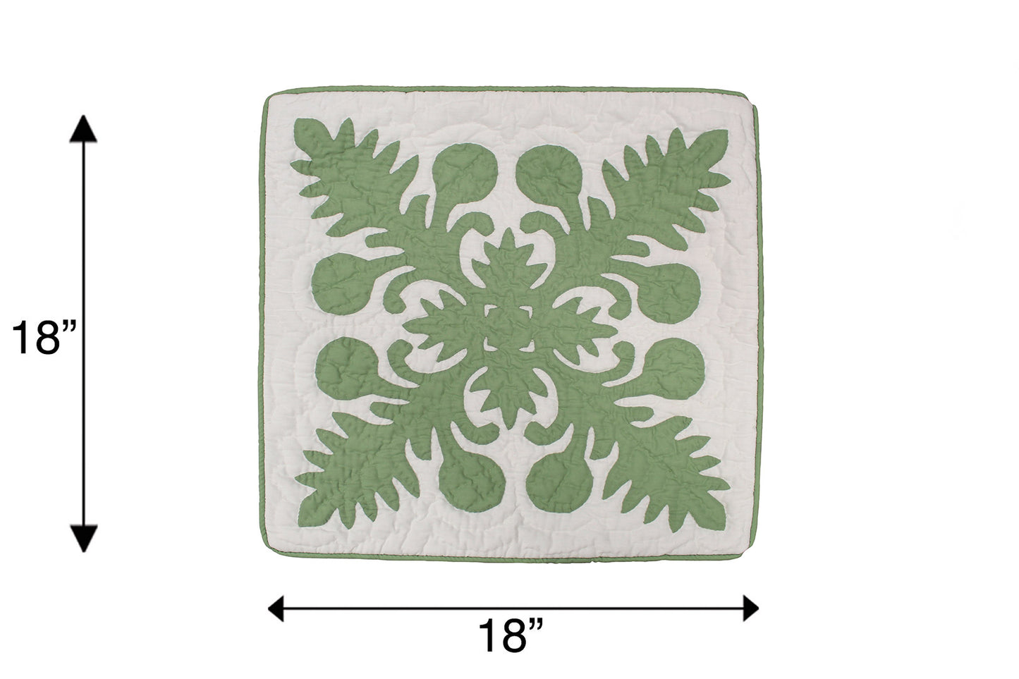 Quilted Pillow Cases - Cream/Green