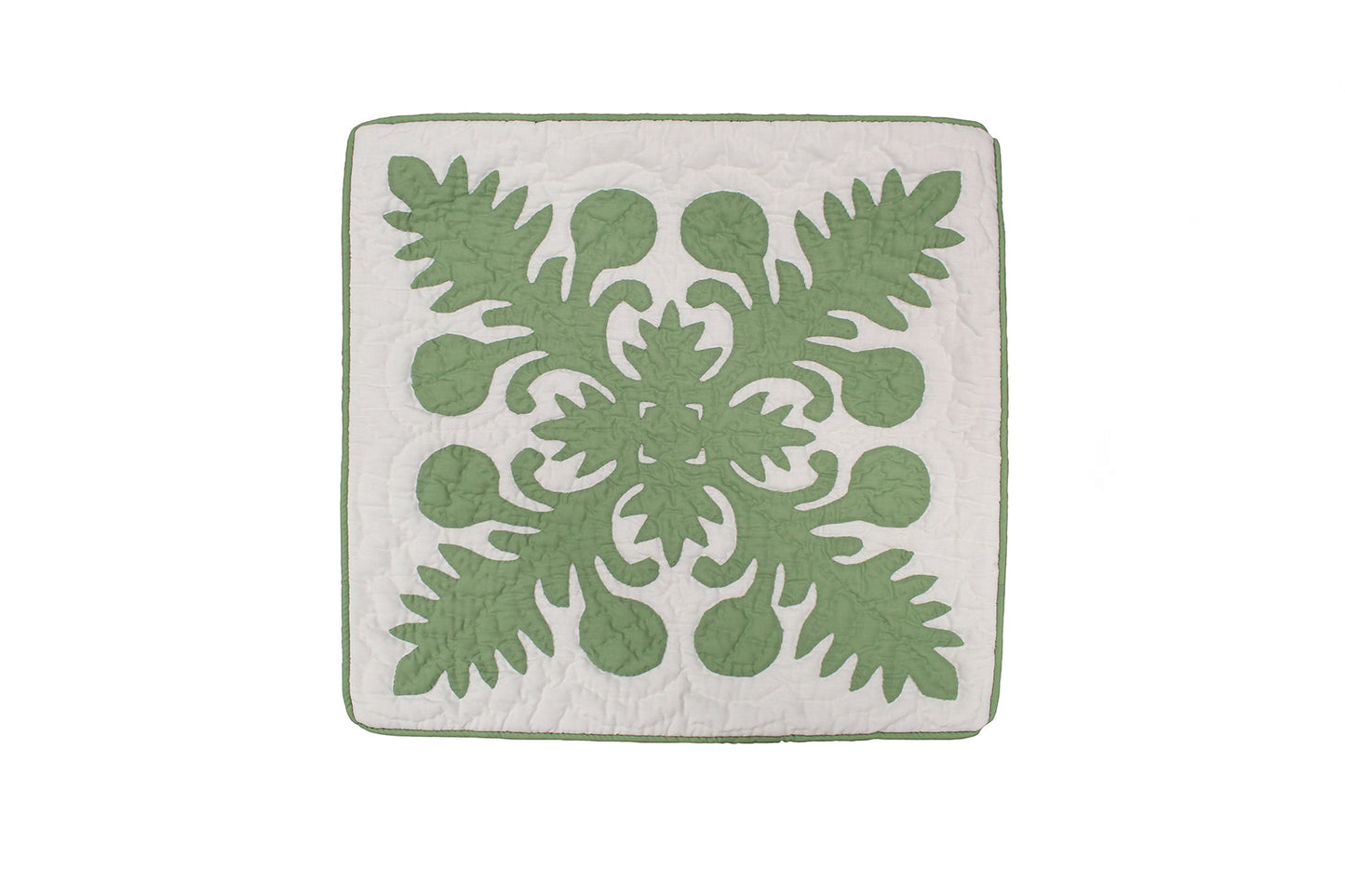 Quilted Pillow Cases - Cream/Green