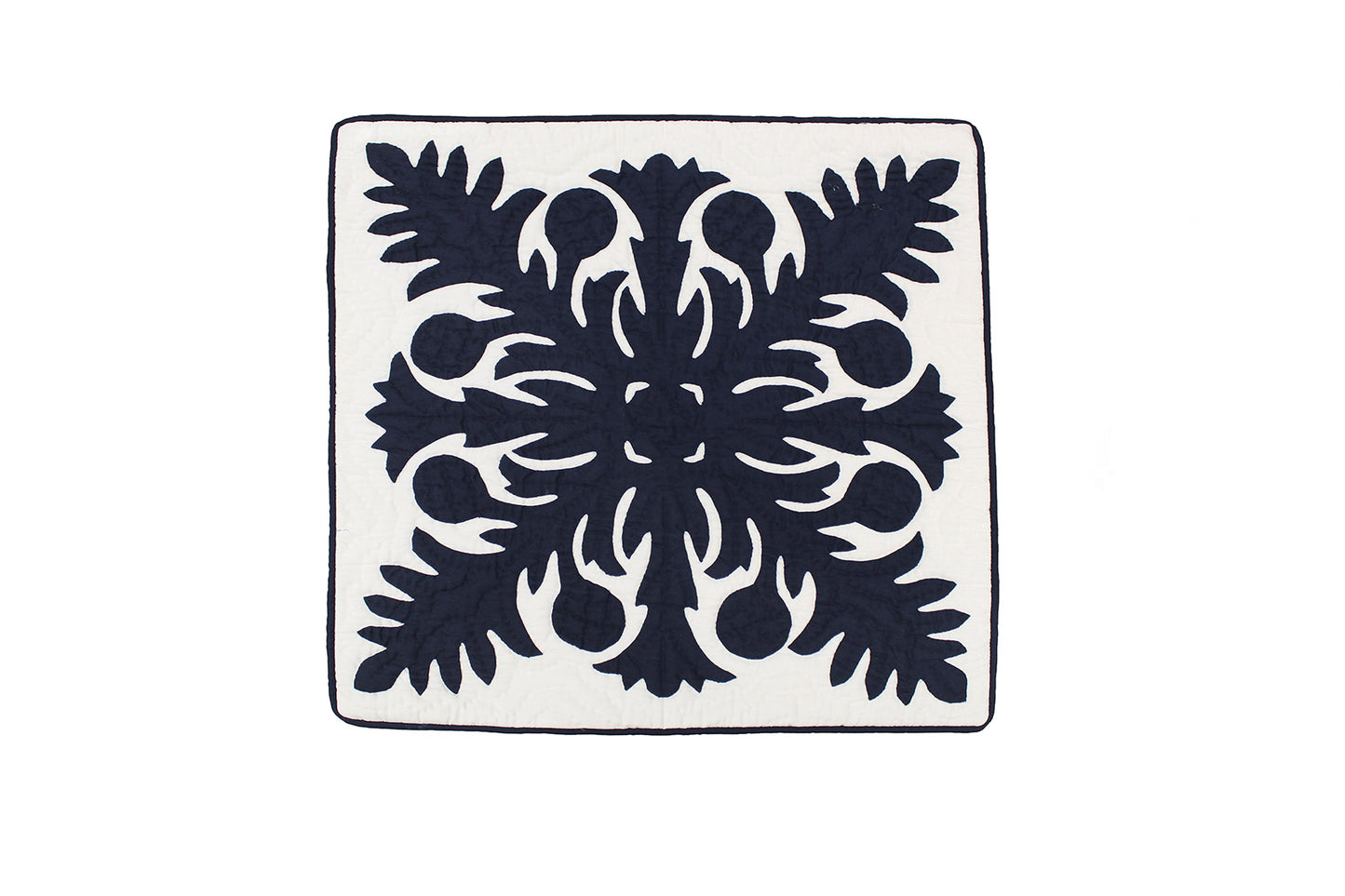 Quilted Pillow Cases - Cream/Navy