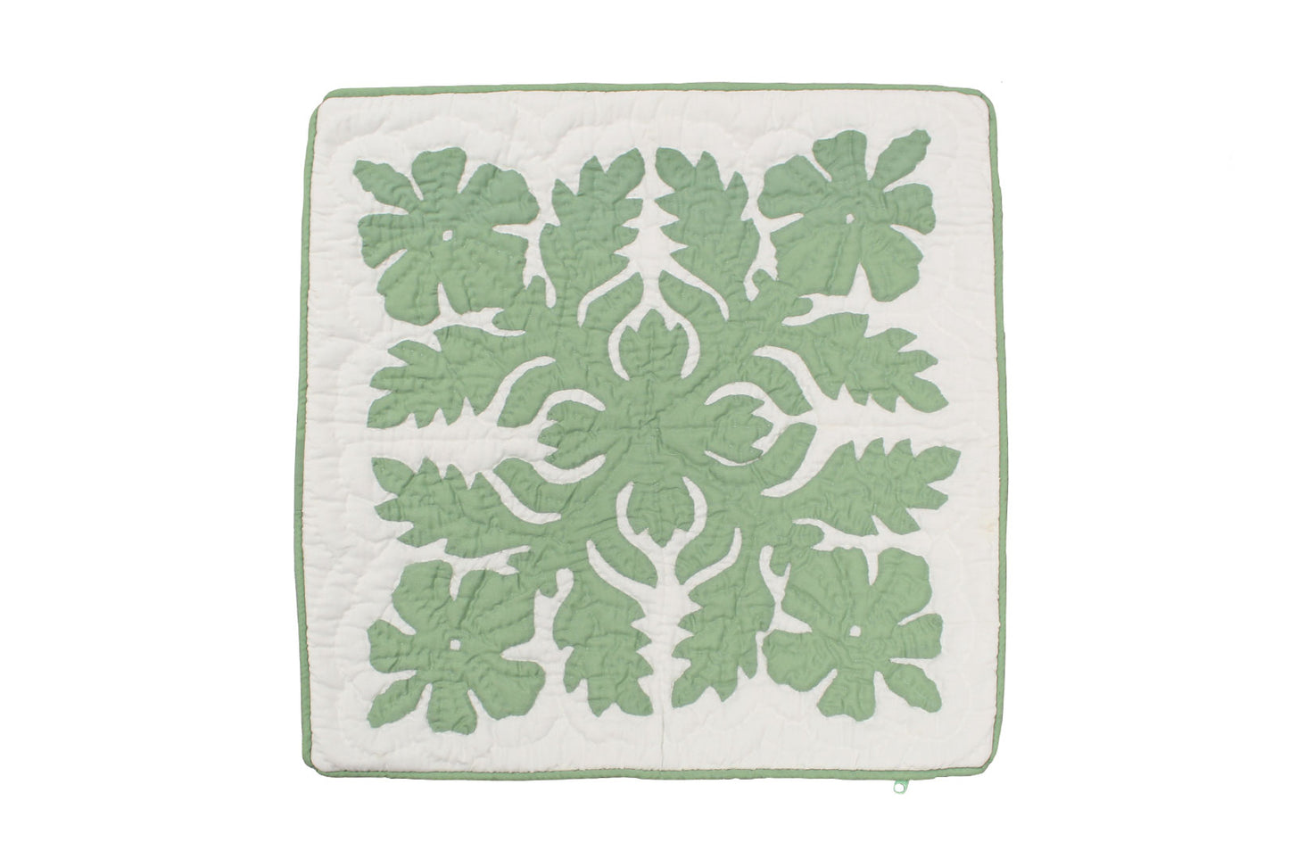 Quilted Pillow Cases 16"- Green/Cream