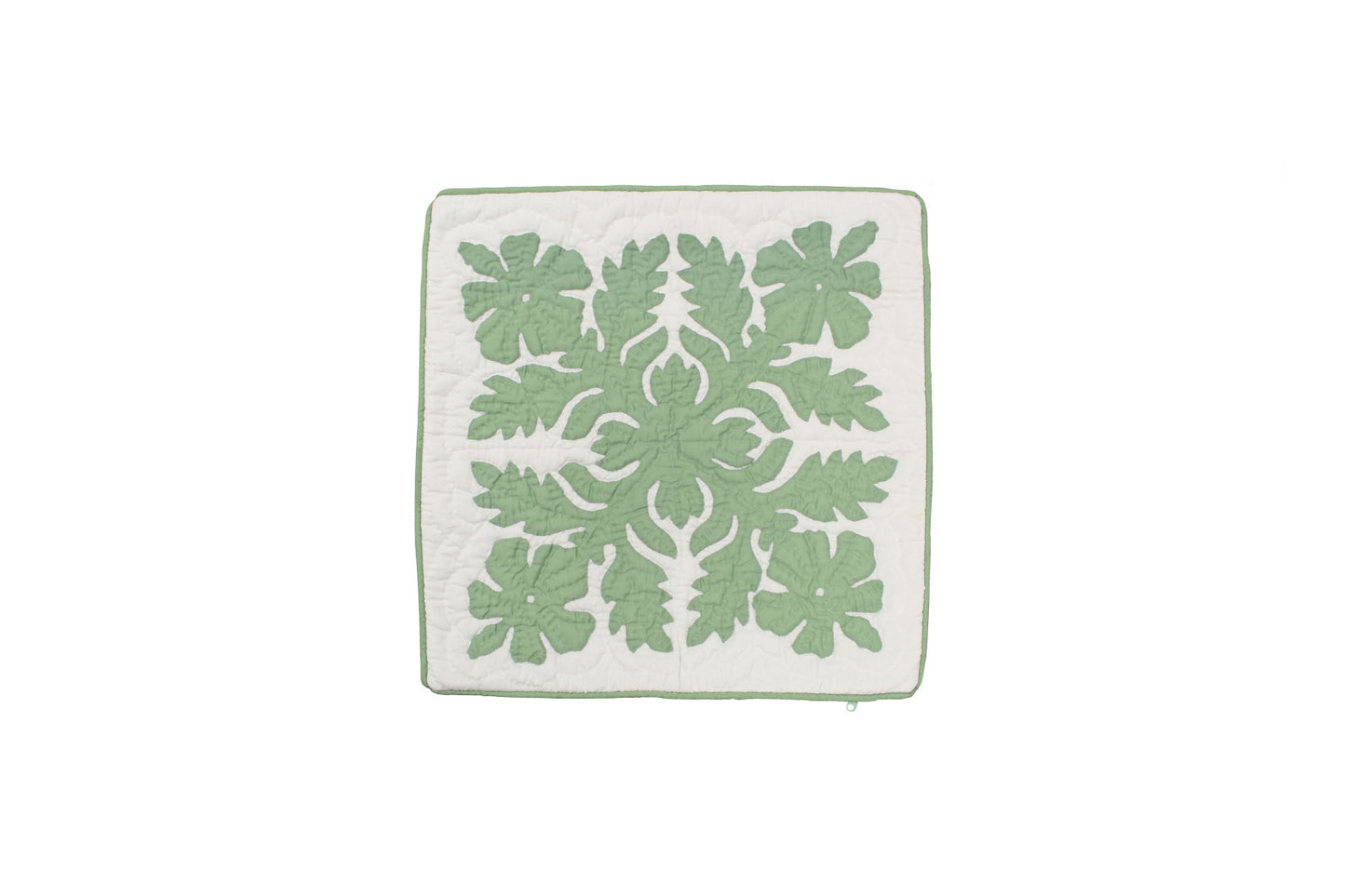 Quilted Pillow Cases 16"- Green/Cream