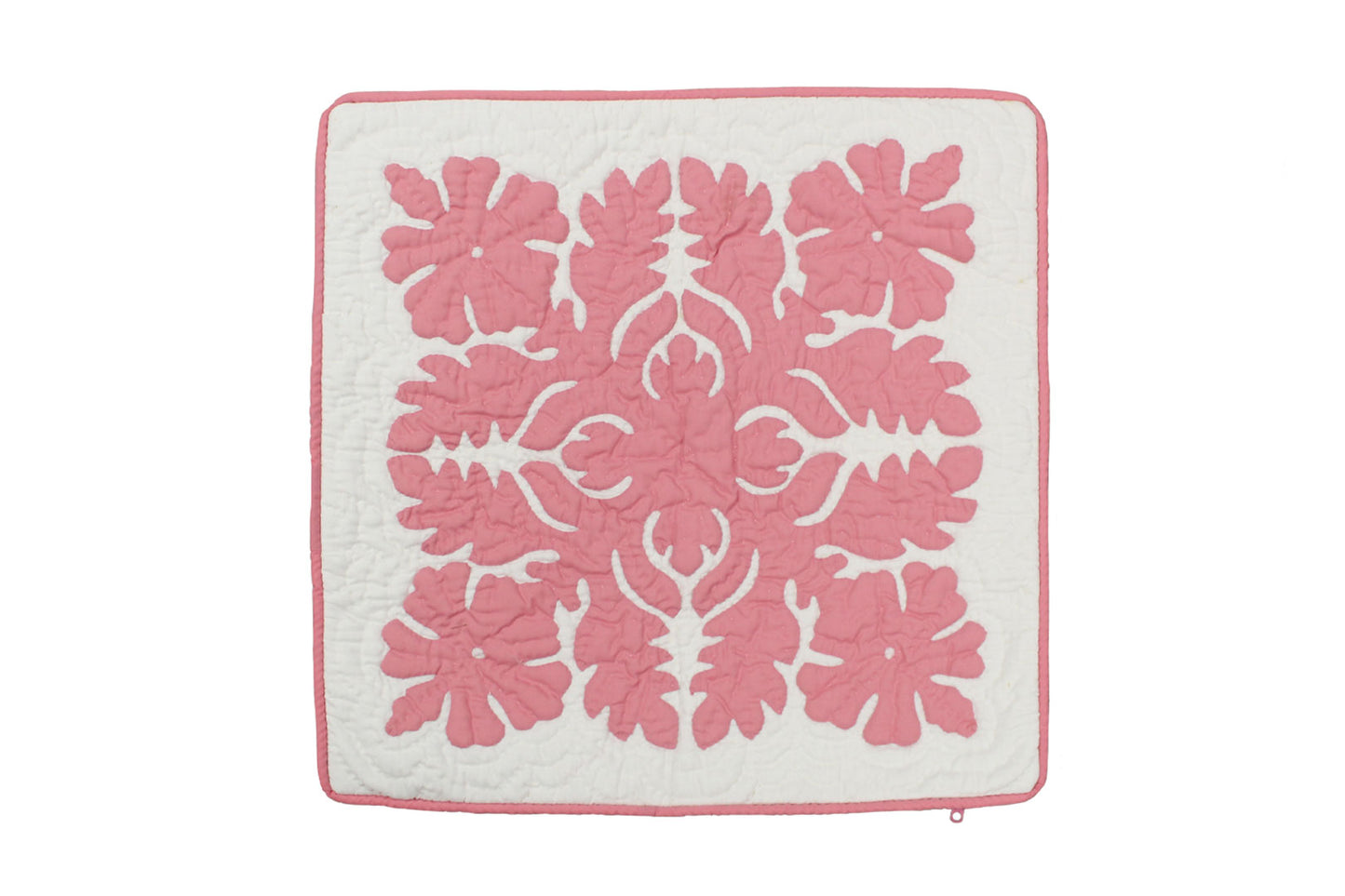 Quilted Pillow Cases 16"- Pink/Cream
