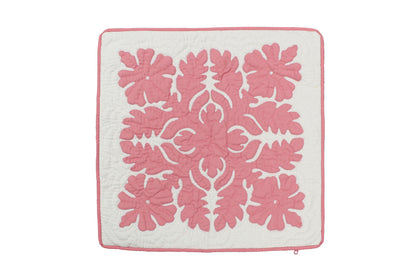 Quilted Pillow Cases 16"- Pink/Cream