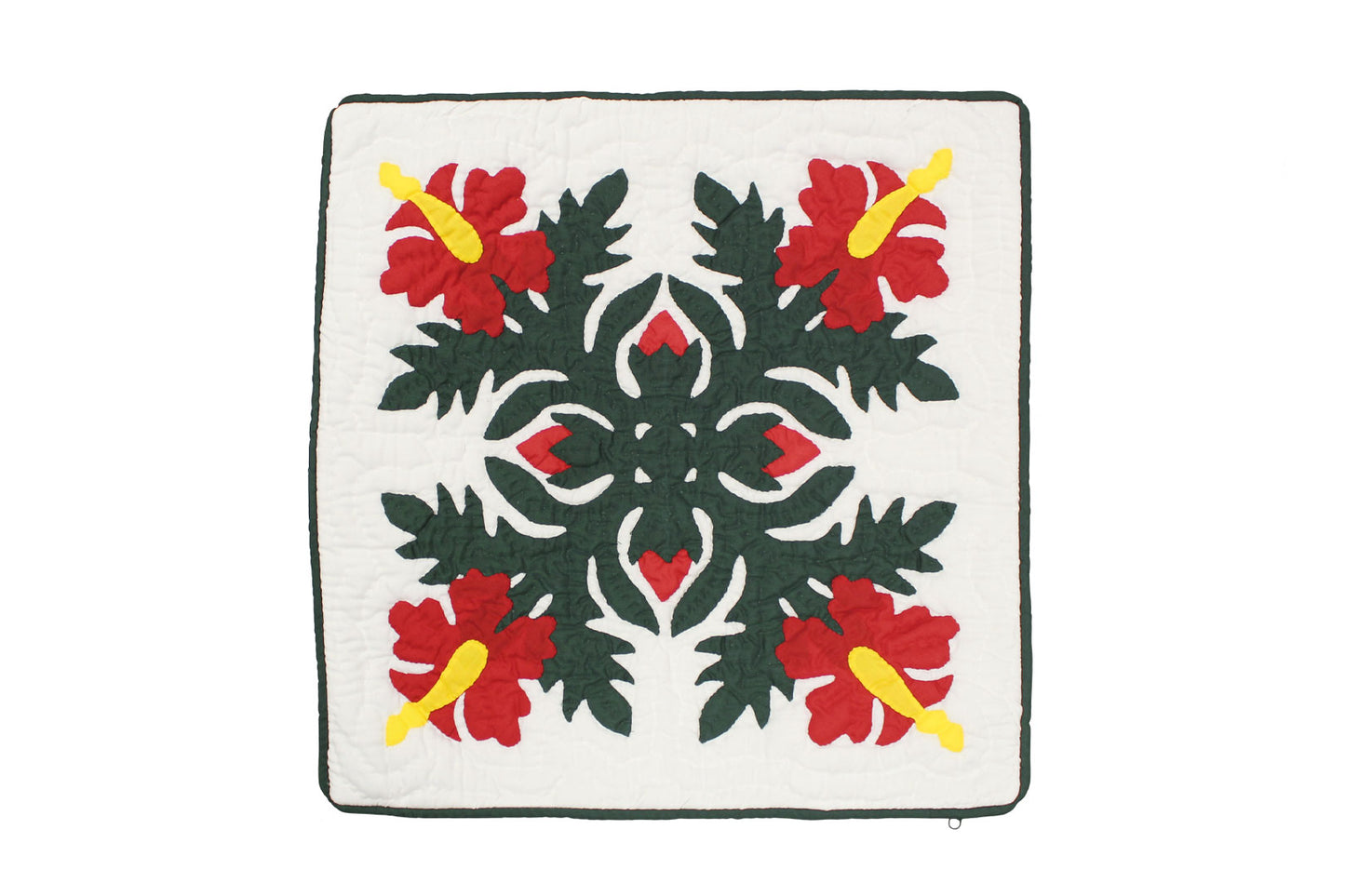 Quilted Pillow Cases 16"- Hunter/Red