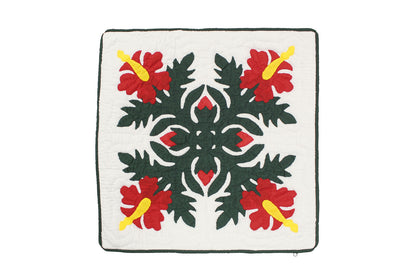 Quilted Pillow Cases 16"- Hunter/Red