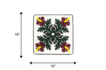 Quilted Pillow Cases 16"- Hunter/Wine