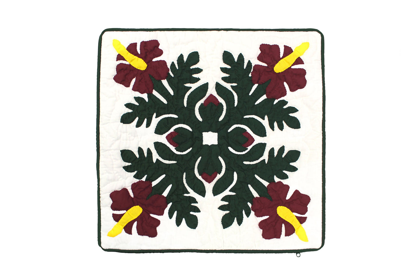 Quilted Pillow Cases 16"- Hunter/Wine