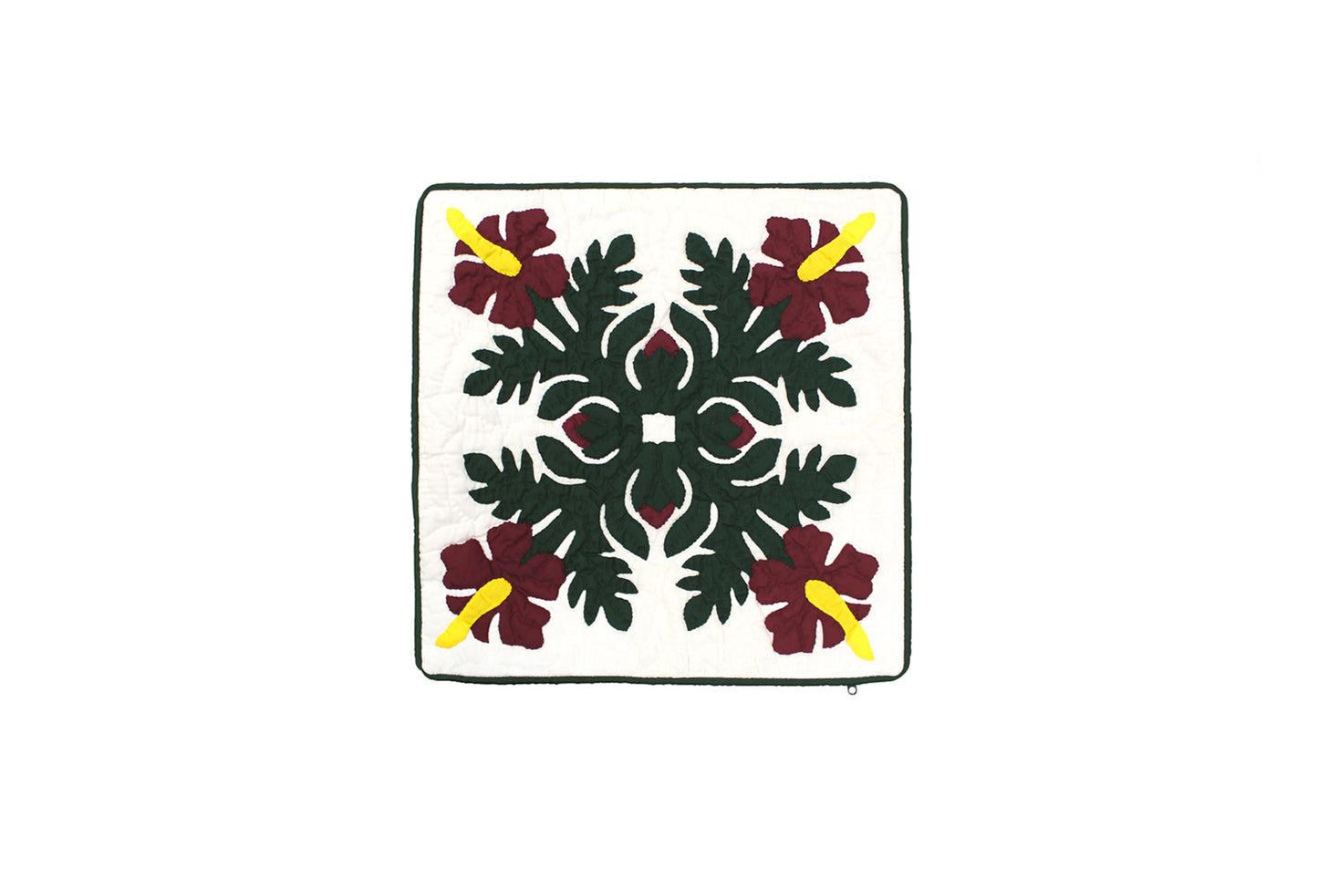 Quilted Pillow Cases 16"- Hunter/Wine