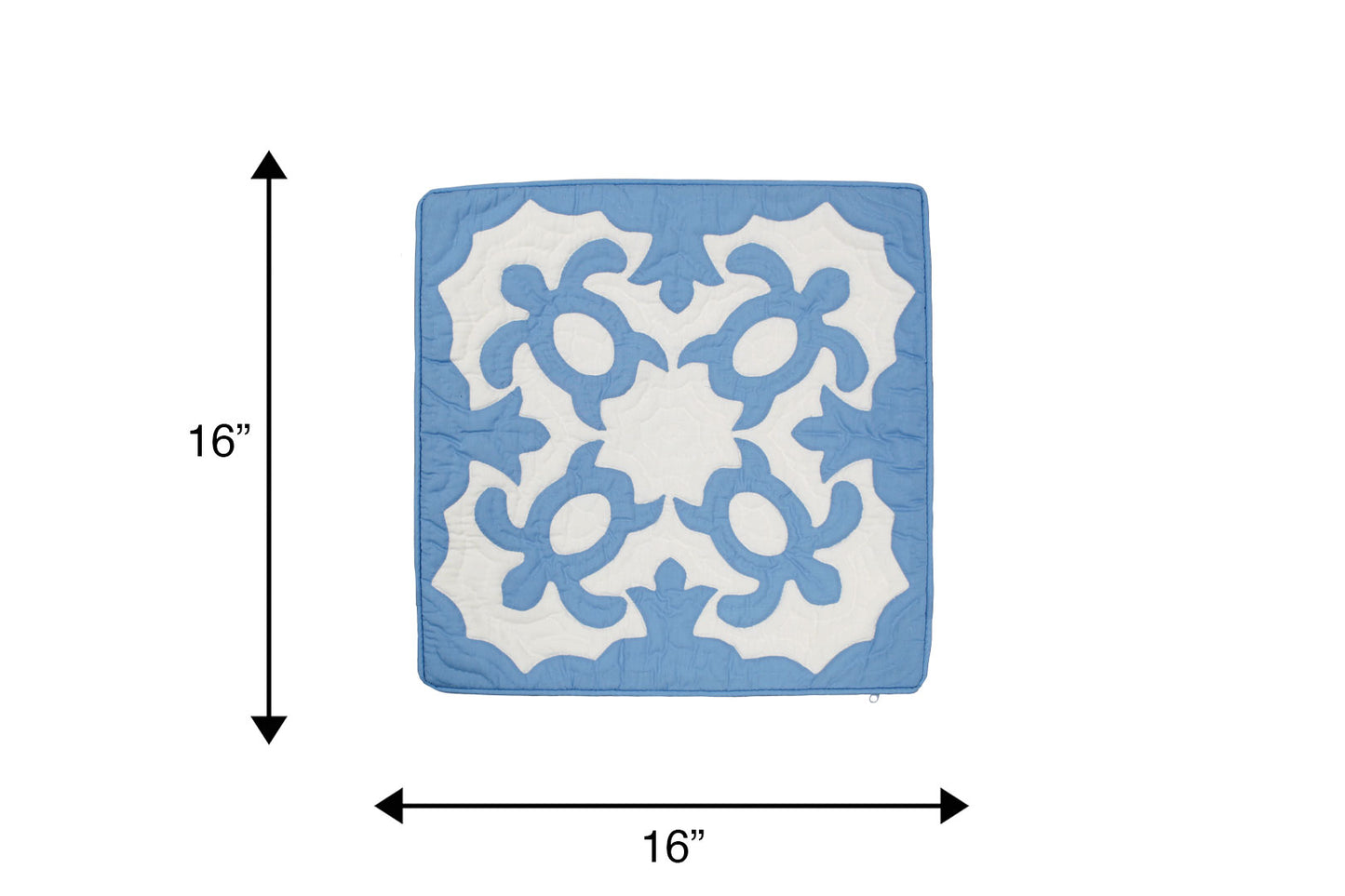Quilted Pillow Cases 16"- Blue