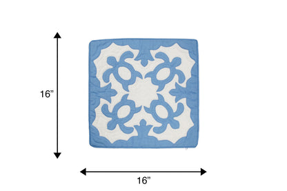 Quilted Pillow Cases 16"- Blue