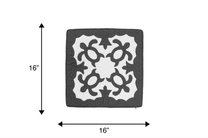Quilted Pillow Cases 16"- Gray