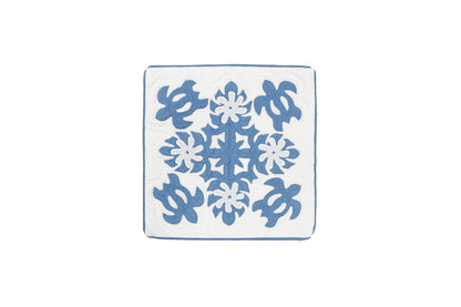 Quilted Pillow Cases 16"- Blue/Cream