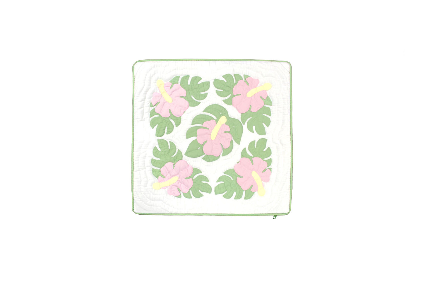 Quilted Pillow Cases 16"- Green/Cream