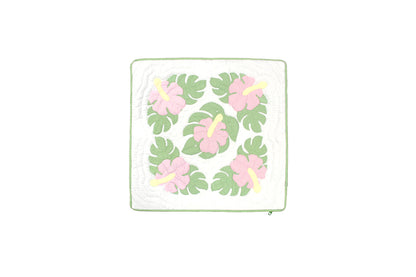 Quilted Pillow Cases 16"- Green/Cream