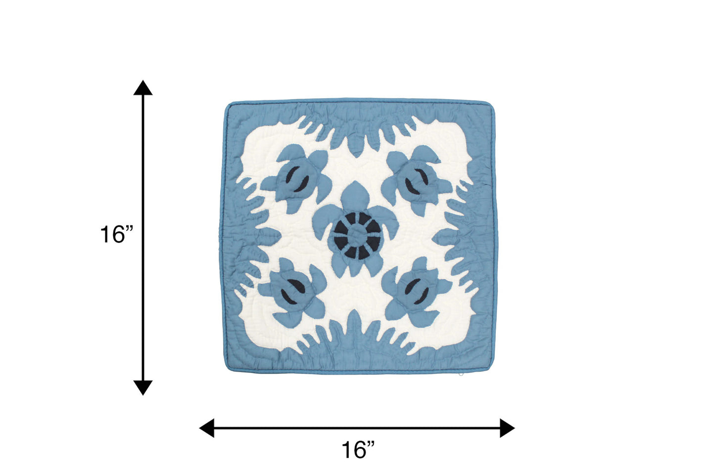 Quilted Pillow Cases 16"- Blue