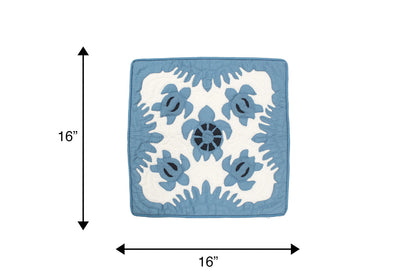 Quilted Pillow Cases 16"- Blue