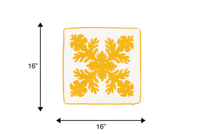 Quilted Pillow Cases 16"- Mustard