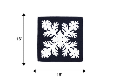 Quilted Pillow Cases 16"- Navy