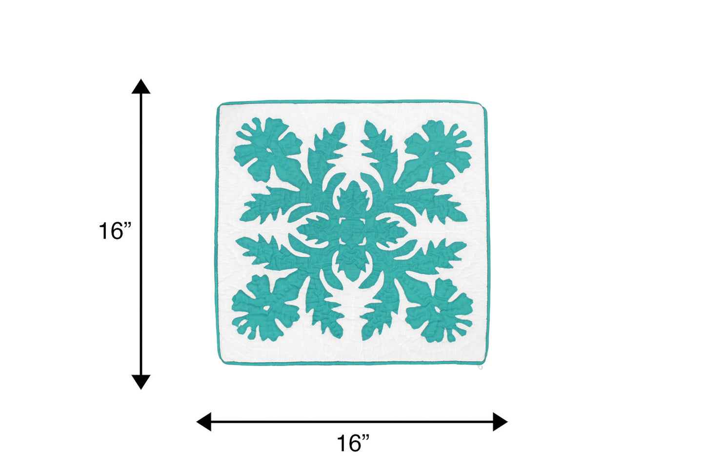 Quilted Pillow Cases 16"- Teal