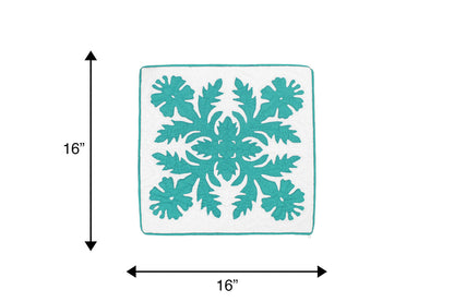 Quilted Pillow Cases 16"- Teal