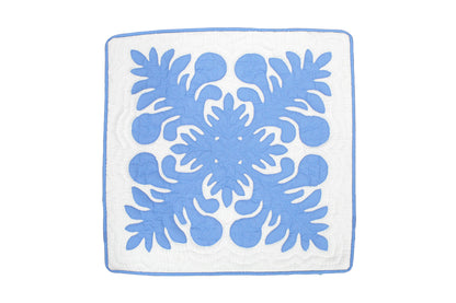 Quilted Pillow Cases 16"- Blue/Cream