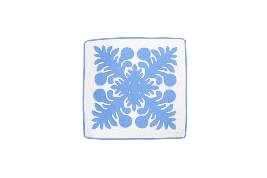 Quilted Pillow Cases 16"- Blue/Cream